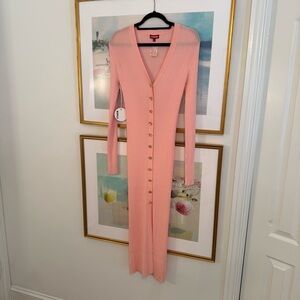 STAUD Pink Long Sleeve Dress